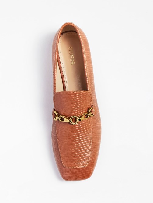 Guess براون مارتا جلد طبيعي متعطل