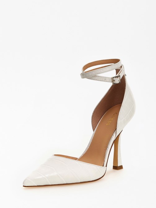 صندل Guess Sidnie بطبعة التمساح أبيض