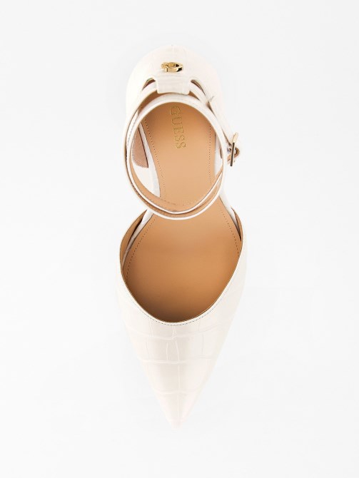 صندل Guess Sidnie بطبعة التمساح أبيض