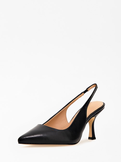 أسود تخمين ماليك جلد طبيعي Slingback