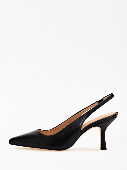 أسود تخمين ماليك جلد طبيعي Slingback