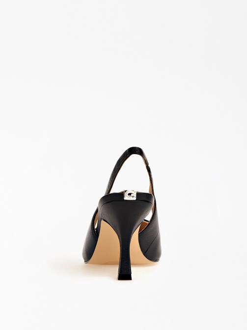 أسود تخمين ماليك جلد طبيعي Slingback