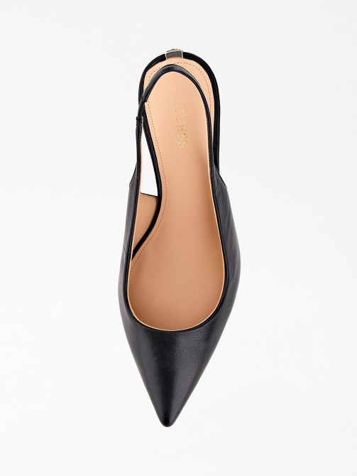 أسود تخمين ماليك جلد طبيعي Slingback