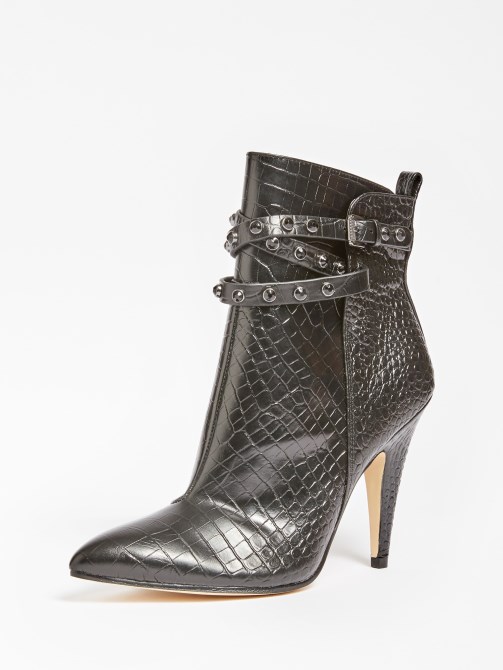 Jessia جلد طبيعي Croc Bootie Black Guess