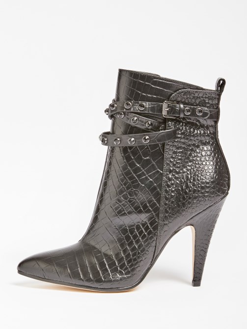 Jessia جلد طبيعي Croc Bootie Black Guess