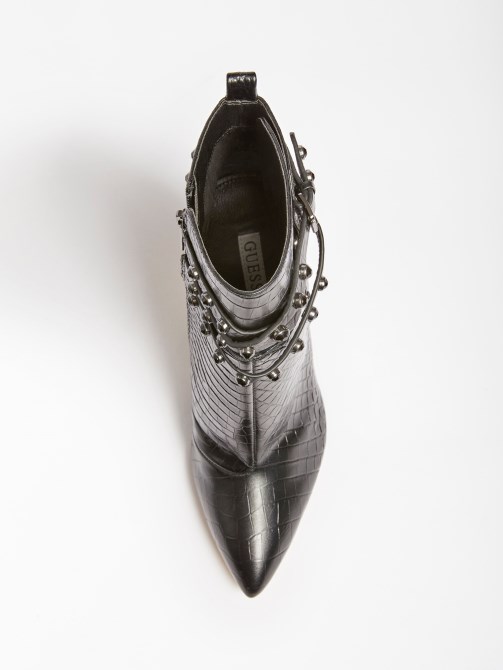 Jessia جلد طبيعي Croc Bootie Black Guess