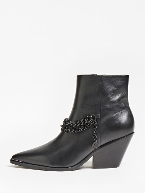 أسود Guess Patziy جلد طبيعي أصيل