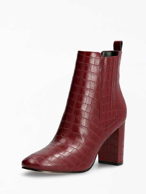 تخمين Kaelyn Croc Print Bootie Red