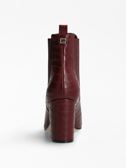 تخمين Kaelyn Croc Print Bootie Red