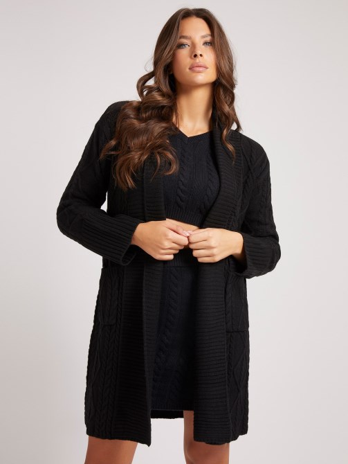 كارديجان من مزيج الصوف الأسود من Guess