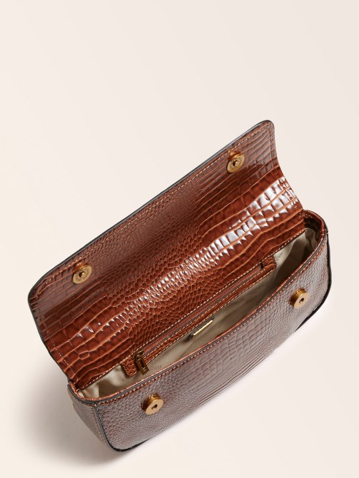 حقيبة كروس جيس رافي بطبعة جلد التمساح بني
