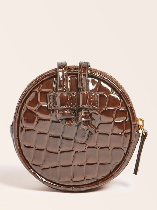 حقيبة بوكيت صغيرة بشعار ، باللون البني Guess