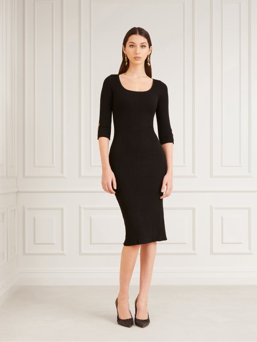 فستان أسود طويل منسوج من Guess Marciano