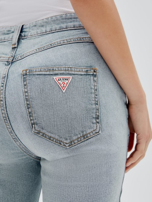 Guess بنطلون جينز ضيق أزرق فاتح