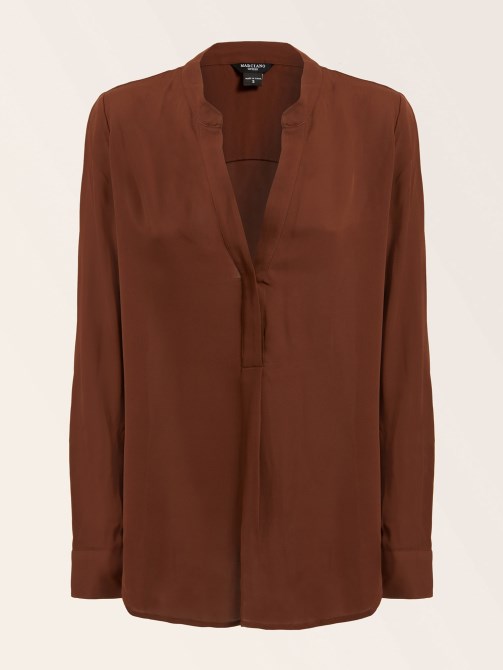 بلوزة من الحرير Marciano Brown Guess