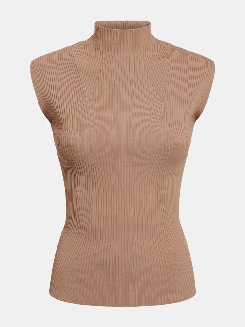 سترة بدون أكمام برقبة سلحفاة بيج Guess
