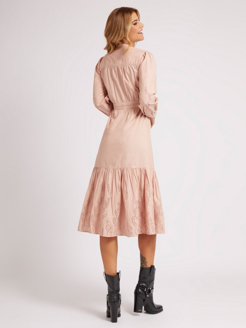 التطريز فستان طويل وردي فاتح تخمين