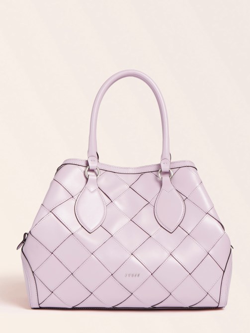 Guess Lilac Giorgia Luxe حقيبة جلدية حقيقية