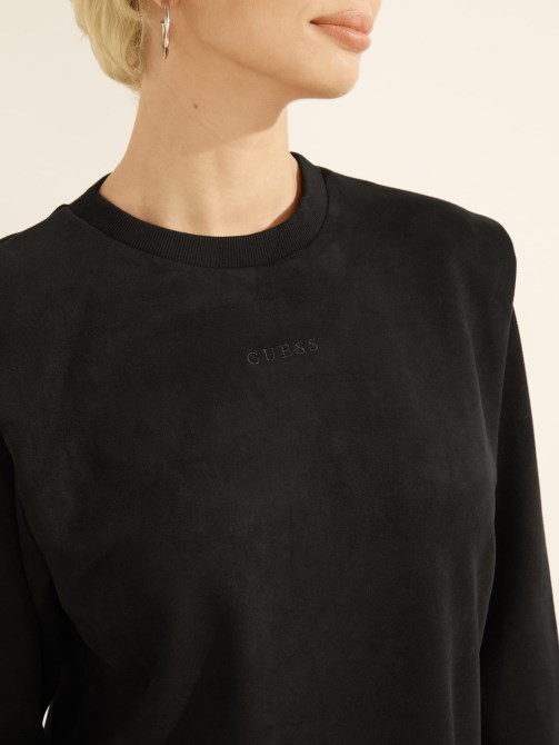 فستان من جلد الغزال الصناعي أسود Guess