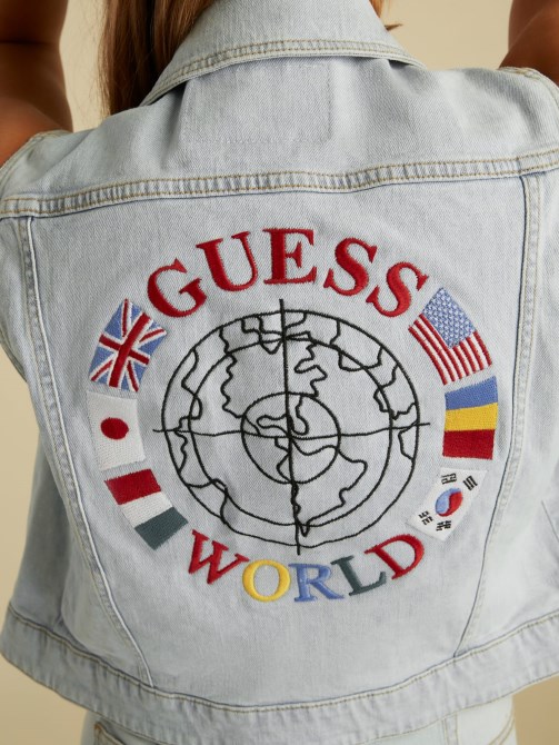 جيليه شعار العلم الأزرق الفاتح Guess
