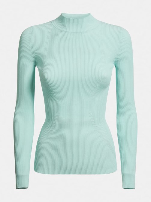 جيس سترة من مزيج الفسكوز برقبة السلحفاة - أخضر