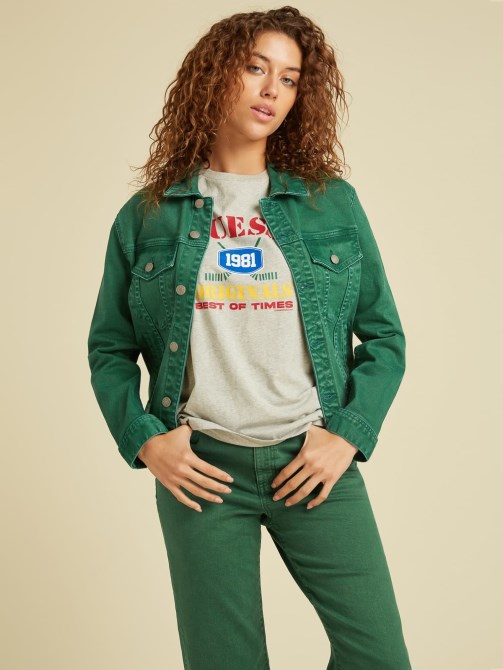 جاكيت جينز أخضر من Guess