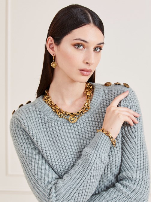 كنزة صوف من مزيج Marciano باللون الرمادي Guess