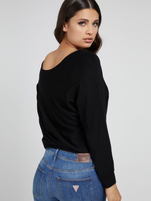 سترة سوداء مطرزة بشعار G Guess