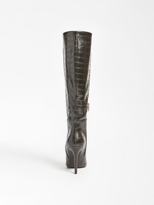Ruke Croc Print High Boot Guess أسود