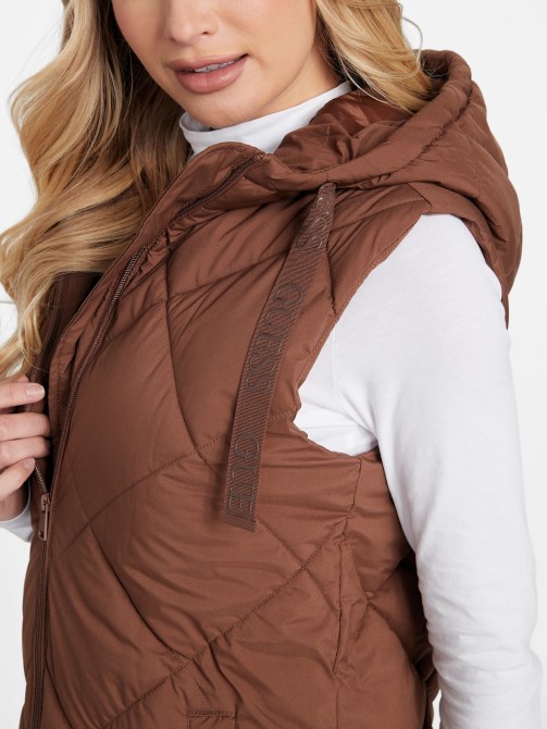 يبكي الصنوبر Eco Venna Longline Puffer Vest Guess