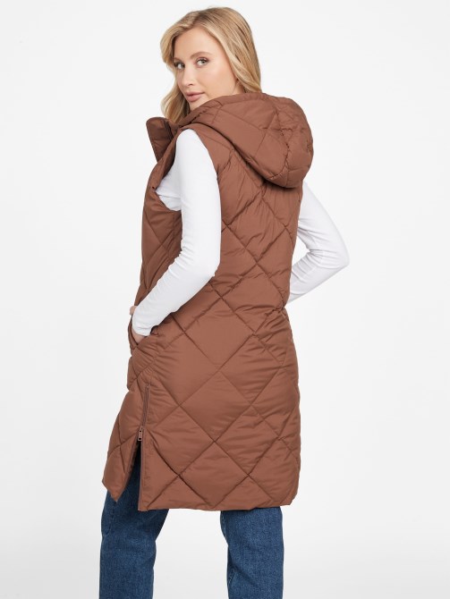 يبكي الصنوبر Eco Venna Longline Puffer Vest Guess