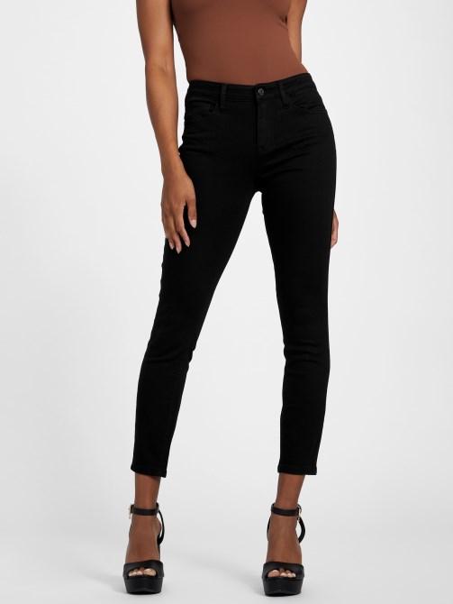 Eco Brenda بنطلون جينز ضيق متوسط ​​الارتفاع أسود Guess