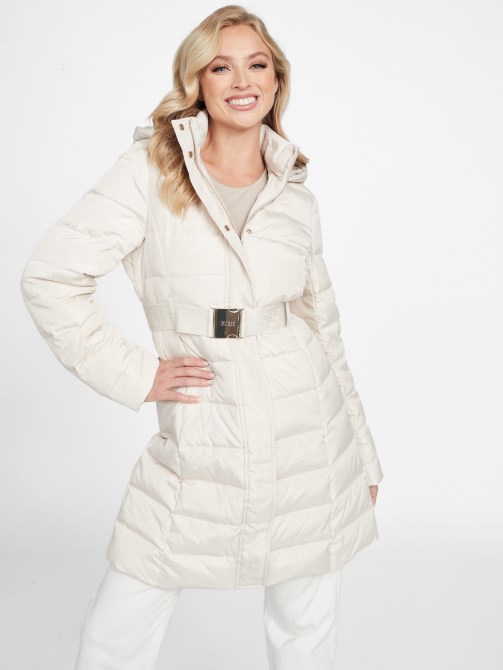 Galvan Real Down Longline Puffer Jacket Vanilla Blush Guess