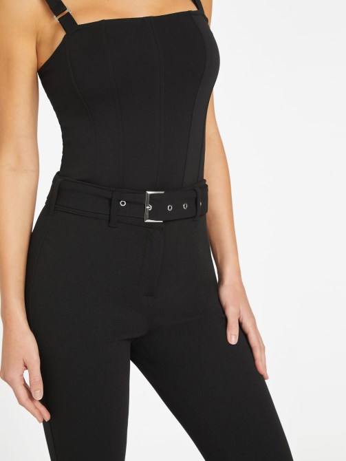 بنطلون ضيق بحزام من Lalette أسود جيت جيس