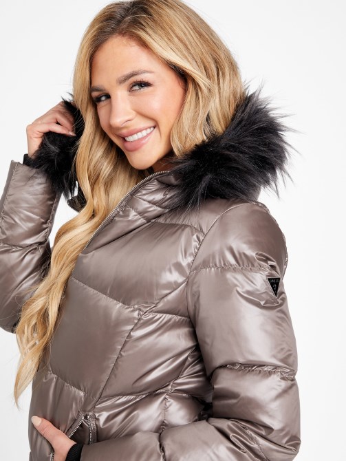 جاكيت منفوخ باللون البني من جيس