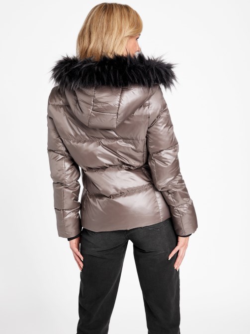 جاكيت منفوخ باللون البني من جيس