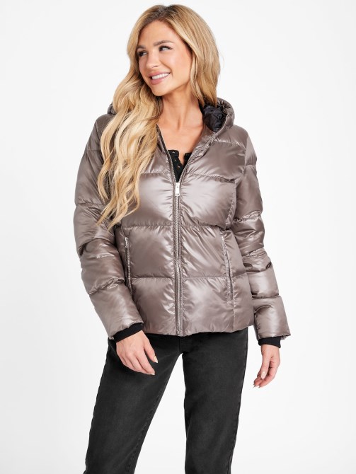 جاكيت منفوخ باللون البني من جيس