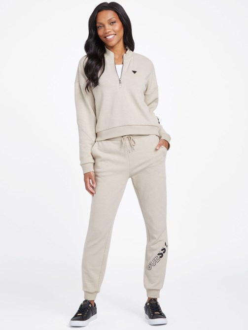 Sabrina Logo Joggers مخمل رمادي داكن تخمين