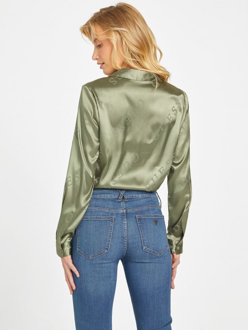 Guess Isle Wash 32 '' قميص ساتان بشعار جالينا
