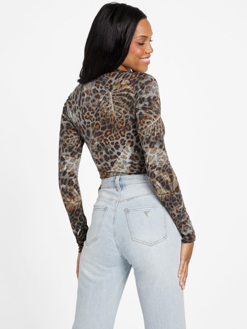 Lannah Bodysuit تخمين ليوبارد جاكار متعدد