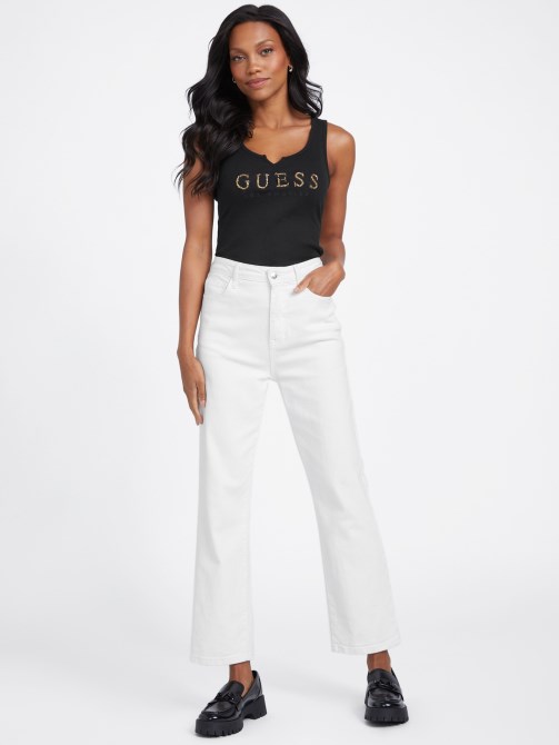 دبابة شعار سيباس Guess باللون الأسود النفاث