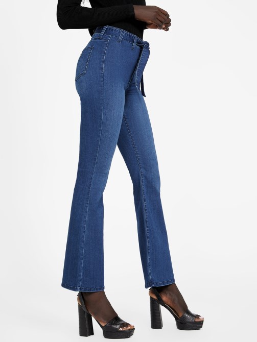 Eco Paloma سروال مضيئة بحزام متوسط ​​غسل Guess