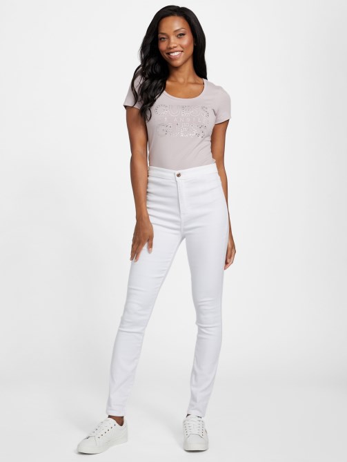 Eco Kambrie Rhinestone Logo Tee Guess Day Dust