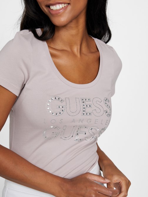 Eco Kambrie Rhinestone Logo Tee Guess Day Dust