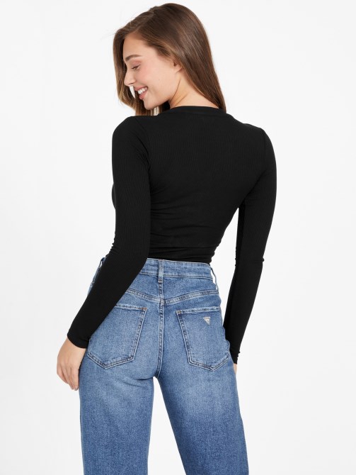 Eco Delia Top Jet Black Guess
