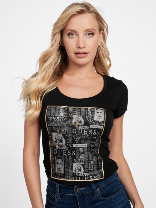 Eco Sia Mesh Tee Guess Jet Black