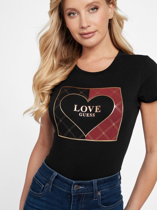 تي شيرت Guess بشعار Eco Lourdes باللون الأسود