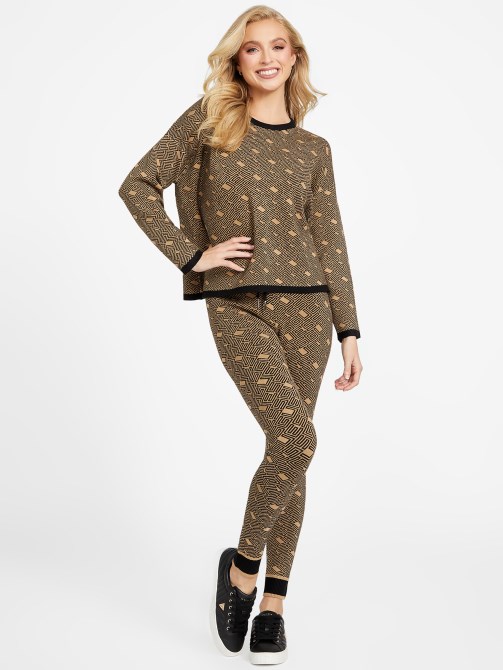Eco Boxy Cachet Sweater تخمين رمادي داكن محمص متعدد