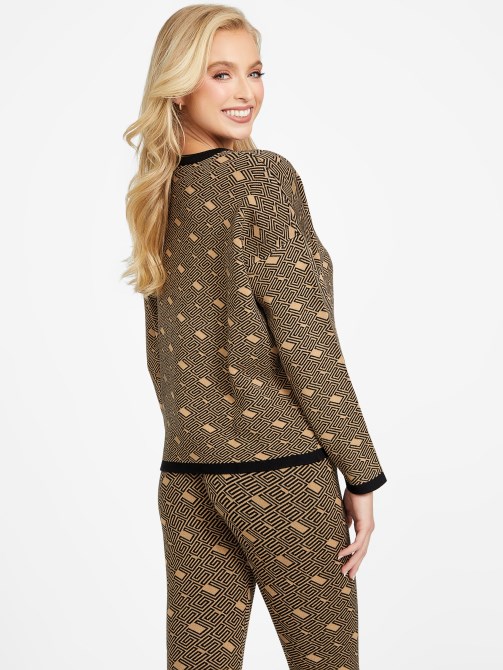 Eco Boxy Cachet Sweater تخمين رمادي داكن محمص متعدد
