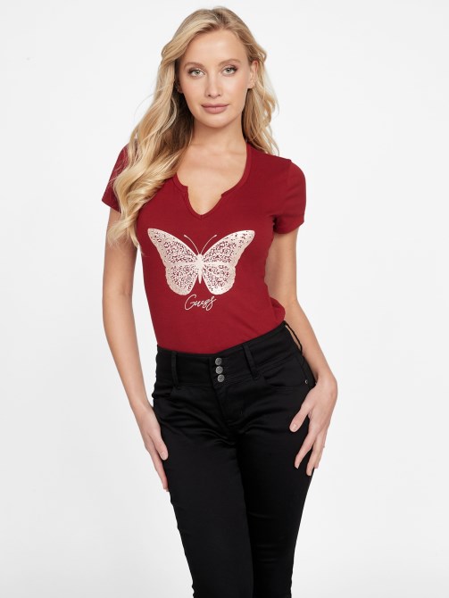 Eco Cera Butterfly Tee Guess عصير البنجر الأحمر